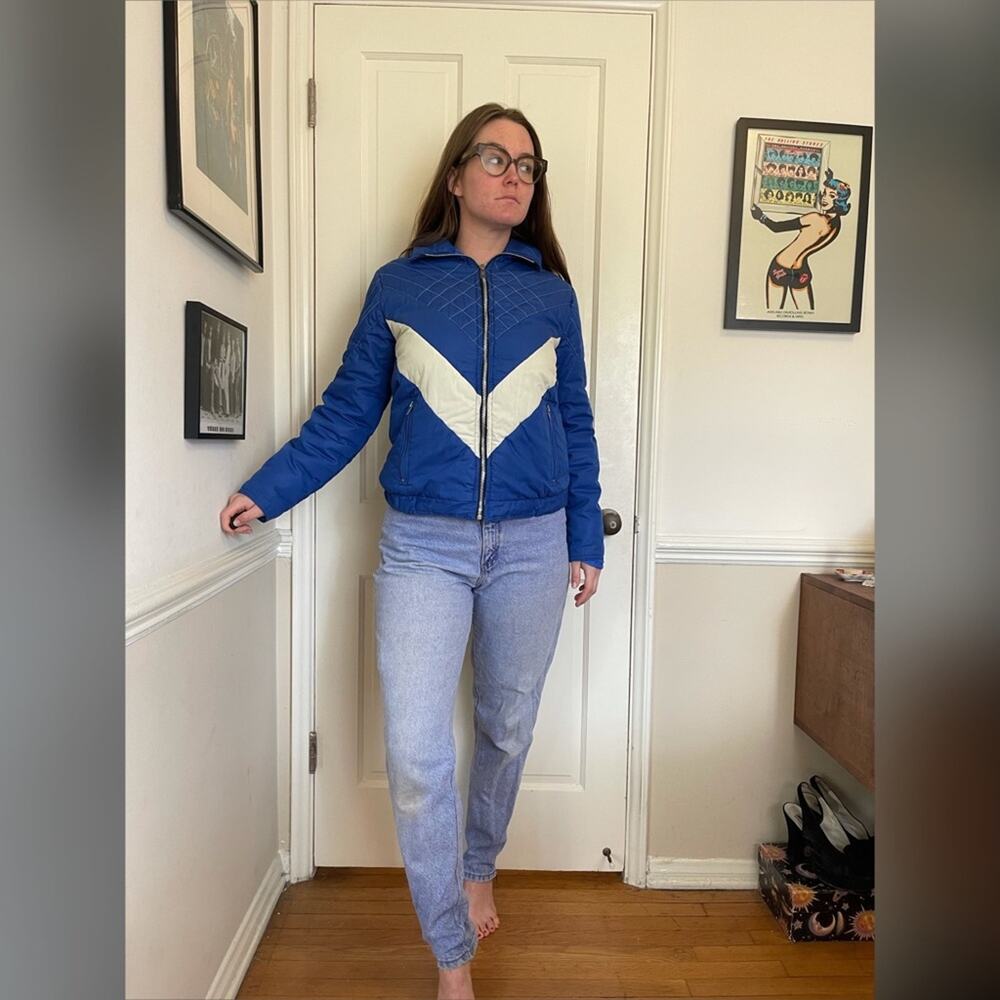 70s Vintage Ispo International Blue Ski Coat - Picture 1 of 12